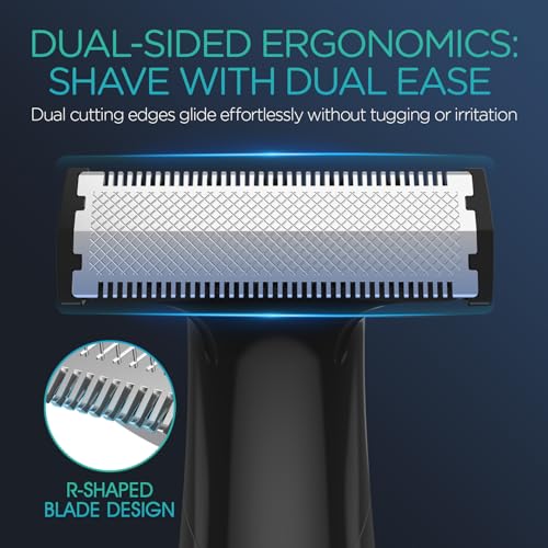 VOYOR Beard Trimmer for Men, Electric Razor for Face, Body & Nose, Wet/Dry
