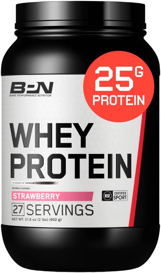 BARE PERFORMANCE NUTRITION, BPN Whey Protein + Casein Protein Powder Blend, Vanilla, 25g Protein per Serving Supports Lean Muscle Recovery