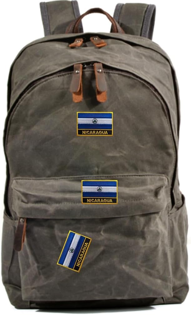 1 PCS Nicaragua Flag Patches Iron On or Sew On Embroidered Tactical Military National Nicaragua Patch