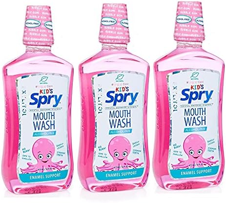 Spry Natural Xylitol Oral Rinse Mouthwash, Spearmint - 16 fl oz (Pack of 1) | Natural, Fluoride Free, Enamel Support, Low Alcohol, Gentle for Sensitive Mouth and Gum, Non-GMO, No Burn