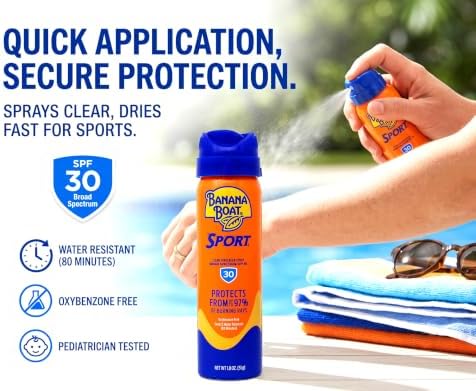 Banana Boat Sun Screen Sport Spray SPF 30 UltraMist Coolzone 1.8 oz (Travel Size), 2 units