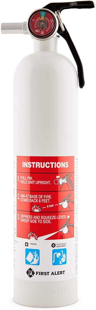 First Alert Fire Extinguisher, Standard Garage Use | GARAGE10 UL RATED 10-B:C, Red 1-Pack