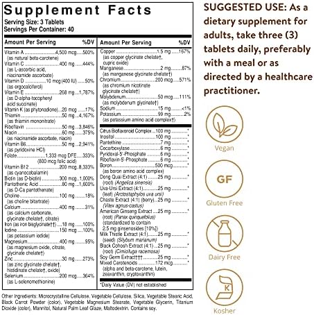 Solgar Female Multiple, 120 Tablets, Multivitamin, Mineral & Herbal Formula | For Women, Advanced Phytonutrient - Vegan, Gluten Free, Dairy Free