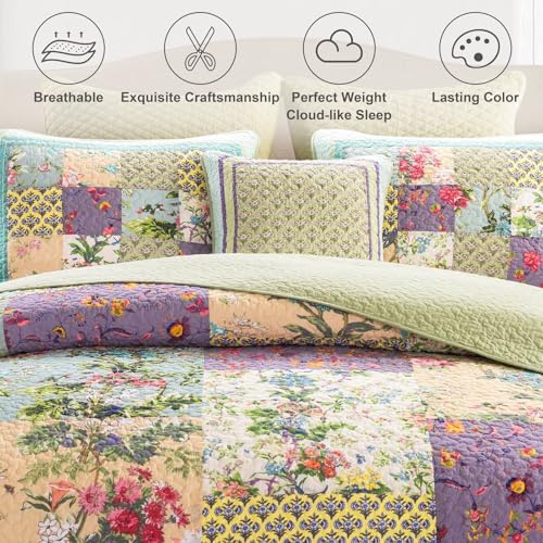 YAYIDAY Quilts Queen Size Patchwork Bedspread Set