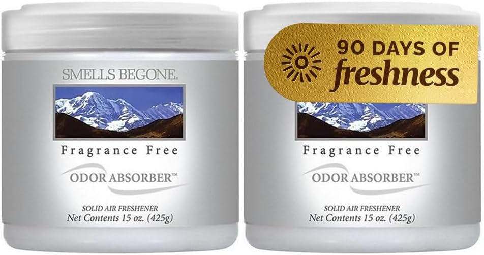 SMELLS BEGONE 15oz Gel Odor Eliminator - Absorb & Remove Tough Odors in Pet Areas, Bathrooms, Basements, Garage, Cars, RVs & Boats - Eliminate Odors Quickly (1-Pack, Lavender Vanilla)