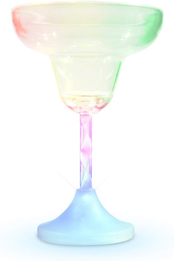 FlashingBlinkyLights Light Up Margarita Glasses with Color Changing LED Lights (Set of 4)