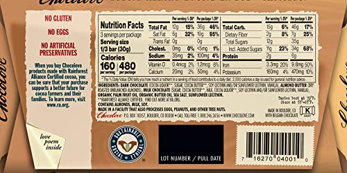 Chocolove, Chocolate Bar Dark Almond butter, 3.2 oz