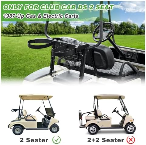 10L0L Golf Cart Bag Holder for Club Car DS 1987-Up Gas & Electric