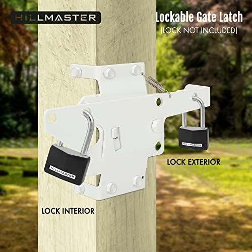 HILLMASTER Heavy Duty Self-Locking Gate Latch for Wooden Fence, Post Mount Automatic Gate Lock Gravity Door Latch Hardware for Secure Pool