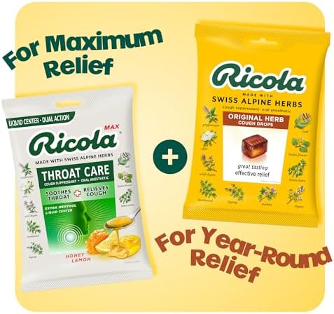 Ricola Original Herb Cough Drops - 45 Count | Made with Menthol - Cough and Sore Throat Relief - Herbal Throat Lozenges