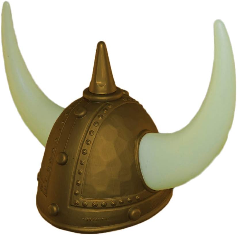 Norwegian GOLD Viking Helmet Costume Hat with Horns