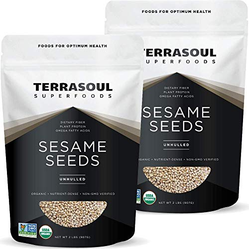 Terrasoul Superfoods Organic Unhulled Sesame Seeds, 6 Lbs (3 Pack) - Gluten Free, Raw, Keto Friendly