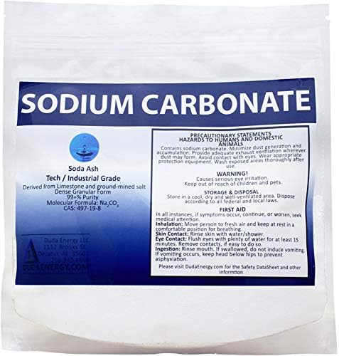 Duda Energy 50 lb Pail of Pure Sodium Carbonate Dense Soda Ash Na2CO3 pH Adjust Chemical Spa Pool Cleaning Dishwasher, White