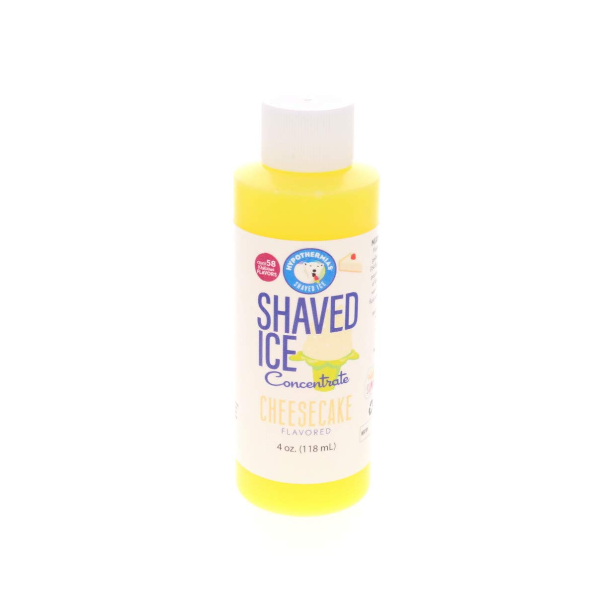 Hypothermias Shaved Ice and Snow Cone Syrup Unsweetened Flavor Concentrate - 4 Fl Oz - Makes 1 Gallon of Ready to Use Syrup - Cheesecake - Must Add