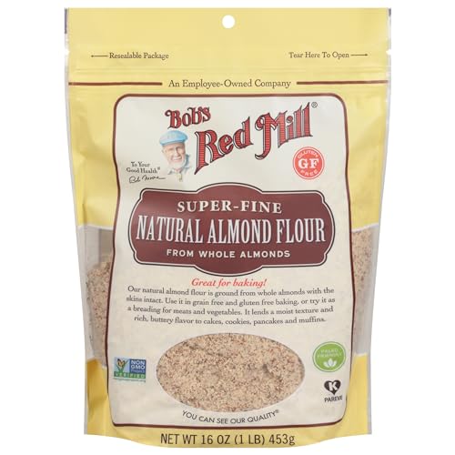 Bob's Red Mill Natural Almond Flour, 16oz (Pack of 4) - Non GMO, Vegan, Paleo Friendly, Keto Friendly, Kosher