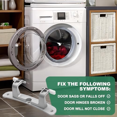 Upgraded 134550800 Affinity Washer Door Hinge with Bushings & 131763310 Striker Kit - Compatible with Frigidaire, Kenmore, Electrolux