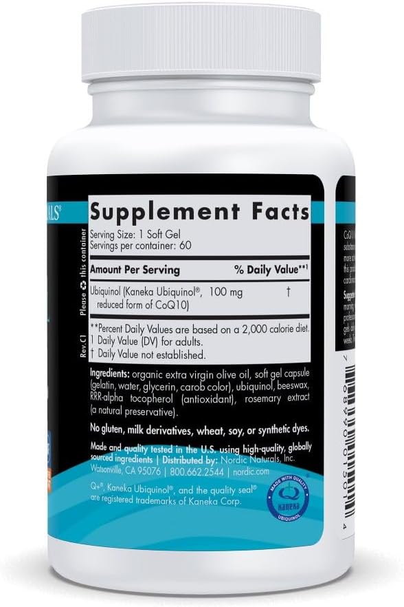 Nordic Naturals Nordic CoQ10 Ubiquinol Sport - 60 Mini Soft Gels - 100 mg Ubiquinol - Heart Health, Physical Performance