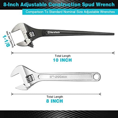 DURATECH 8-Inch Adjustable Construction Spud Wrench