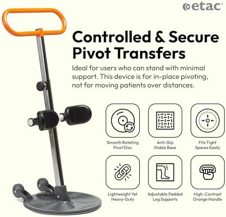 Etac Turner PRO Patient Transfer Aid – Assistive Standing Pivot Transfer from One Seated Position to Another