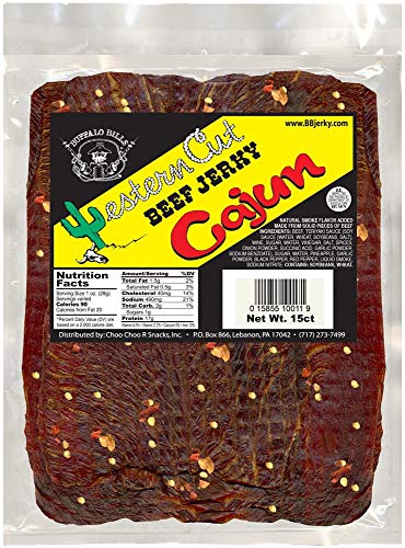 Buffalo Bills 18 Oz Sweet & Spicy Western Cut Beef Jerky, 15 Slabs Per Bag | USDA Inspected, Thin-Sliced, A Little Dry, 100% US Beef , 8" X 4" Slabs, Western-Style Jerky,Protein-Rich Meat Snacks