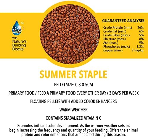 MICROBE-LIFT MLLSSXL Summer Staple Floating Fish Food Pellets for Ponds, Water Gardens, and Fountains, for Live Goldfish and Koi, 14 Pounds