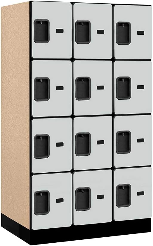 Salsbury Industries Four Tier Designer Wood Locker, Mahogany, 6' 3" x 18"