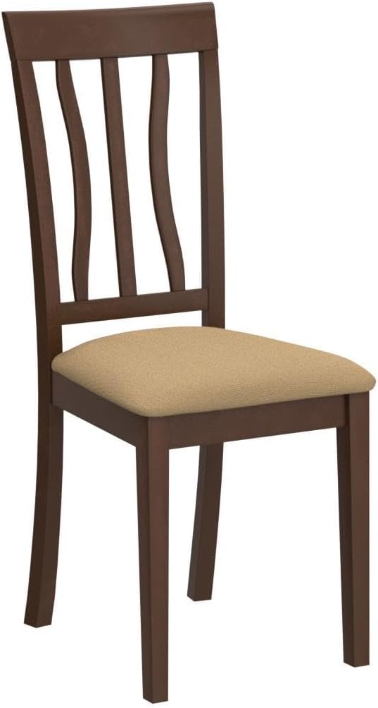 East West Furniture ANC-WHI-W Antique Dining Room Chairs - Slat Back Solid Wood Seat Chairs, Set of 2, Buttermilk & Cherry