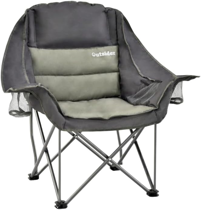 OUTSIDER Oversized Padded Folding Camping Chair | Heavy Duty Padded Outdoor Chair with 400 Lbs Weight Capacity for Camping, Lawn, Balcony, Patio.