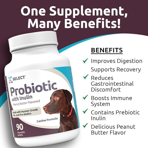 K9 Select Pet Probiotics for Dogs with Inulin – Dog probiotics for Digestive Health & Gut Support with Digestive Enzymes for Dogs