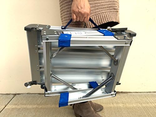 MaxWorks Folding Aluminum Work Platform and Step Stool 350 lb Capacity Lightweight Portable Step with Carry Handle for Garage Home and Jobsite Use