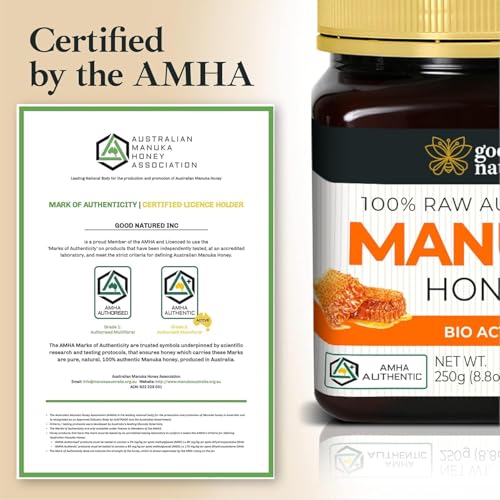 Manuka Honey Medical Grade - Raw Australian Manuka Honey MGO 850+ | Good Natured - AMHA Certified - Lab Tested - Non-GMO - BPA-Free - Premium Quality - Product of Australia - 8.8 oz