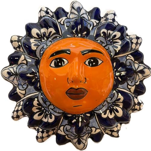 Fine Crafts Imports Blue Talavera Ceramic Sun Face