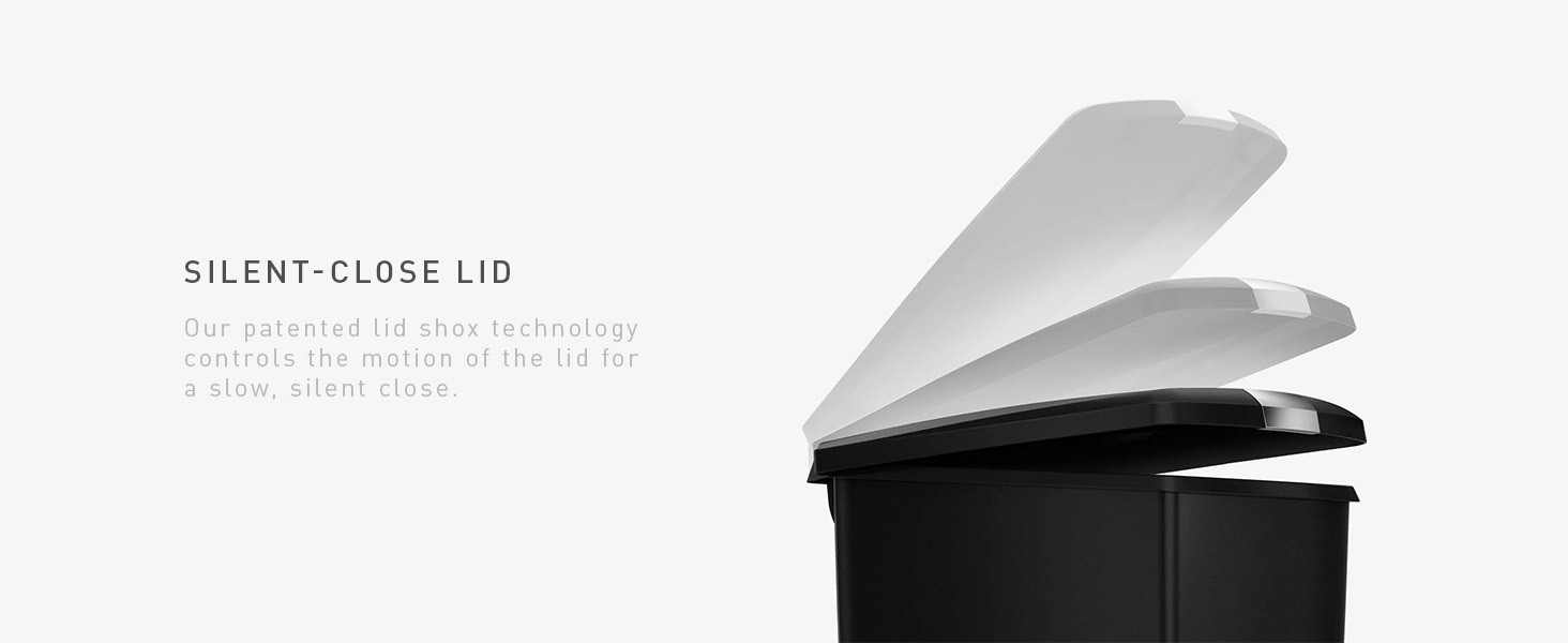 Silent-Close Lid | Our patented lid shox tech controls the motion of the lid for slow, silent close