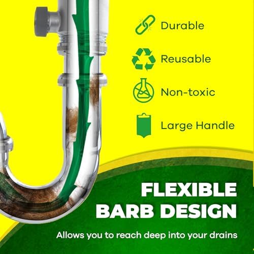 The original Zip-It Hair Clog Remover 25-inch Overall Length Drain Snake Cleaner (3-Pack), Unclog Your Sink, Shower