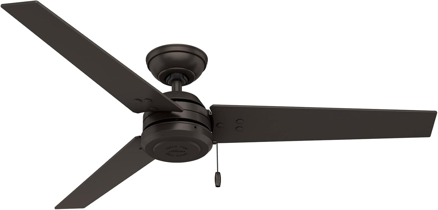 Hunter Cassius, Outdoor or Indoor, Ceiling Fan, 44 inch, Matte Black