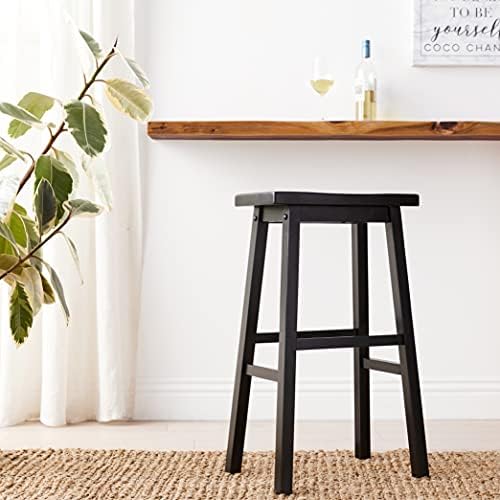 SilkWood Studio Arizona 24 inch Solid Wood Saddle Stool, Red