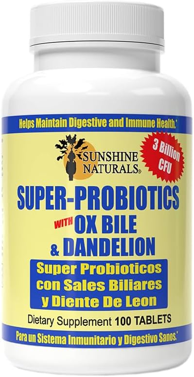 Sunshine Naturals Super Probiotics Supplement. Improves Digestion, Gut Health, Immune System Support
