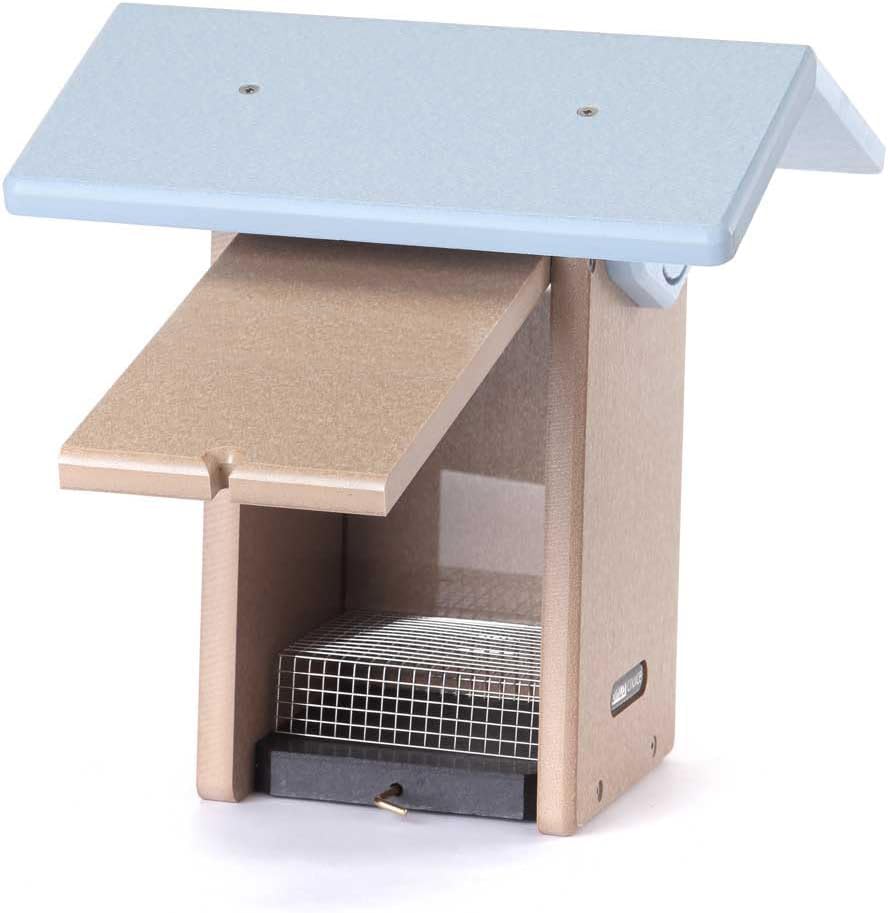 Birds Choice Ultimate Bluebird House, 1.5" Hole | Taupe & Blue | Durable Recycled Plastic Nesting Box, Weather-Resistant for Backyard Bluebirds, 11in x 8.5in x 12.625in