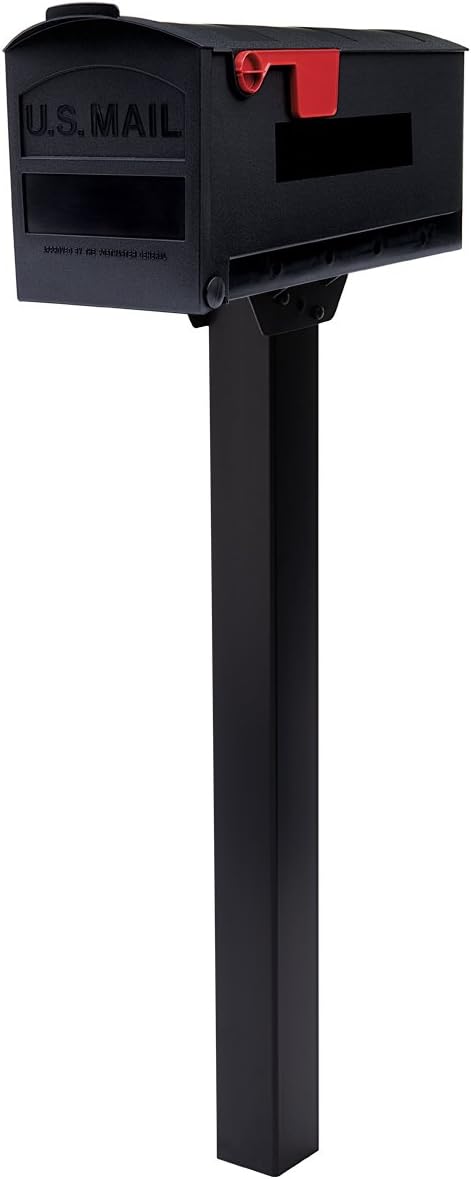 Gibraltar Mailboxes Patriot Large Capacity Rust-Proof Plastic Black, Post-Mount Mailbox, GMB515B01
