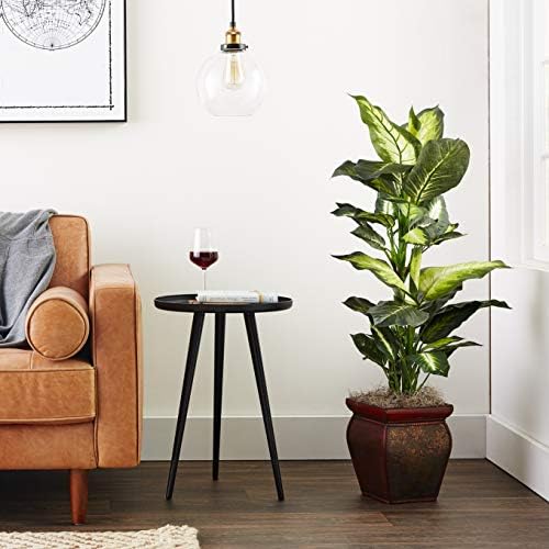 Nearly Natural 45 in Artificial Golden Dieffenbachia with Decorative Pot | Lush Variegated Leaves, Faux Greenery in Decorative Planter