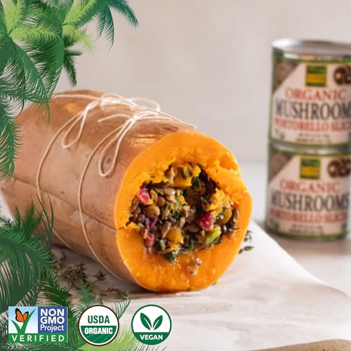 Native Forest Organic Portobello Mushroom Slices - 6.5 Oz (Pack of 12) | Canned Mushrooms, Low Calories & Fat, Non-GMO Project Verified, USDA Organic