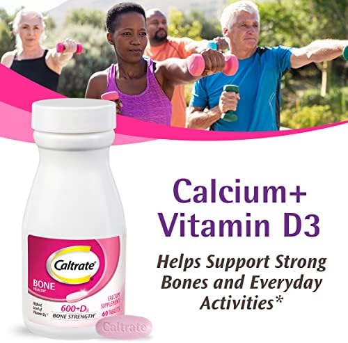 Caltrate 600 Plus D3 Vitamin D and Calcium Supplement Tablets, 200 Count | Highest Level of Vitamin D3