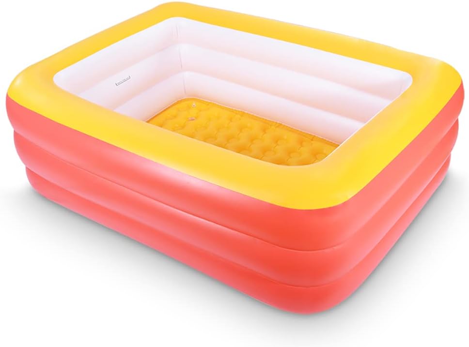 Inflatable Swimming Pool for Kids, 59" X 45" X 20" Kiddie Pools with Inflatable Soft Floor, Durable Blow Up Pools for Backyard