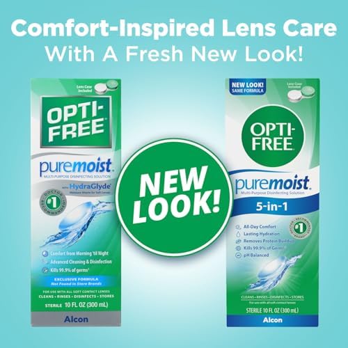 Opti-Free Puremoist Multi-Purpose Contact Lens Cleaning and Disinfecting Solution with Lens Case, 2 Fl Oz (Pack of 1)