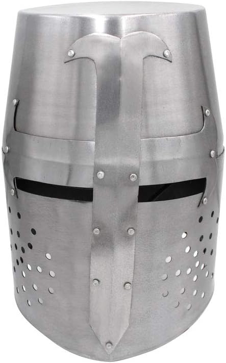 Medieval Warrior Templar Crusader Knights Helmet Wearable for Adult Medieval Costumes