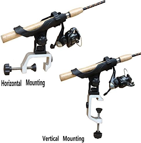 Brocraft Power Lock Fully Adjustable Aluminum Large Opening Clamp Rod Holder for Jon Boat