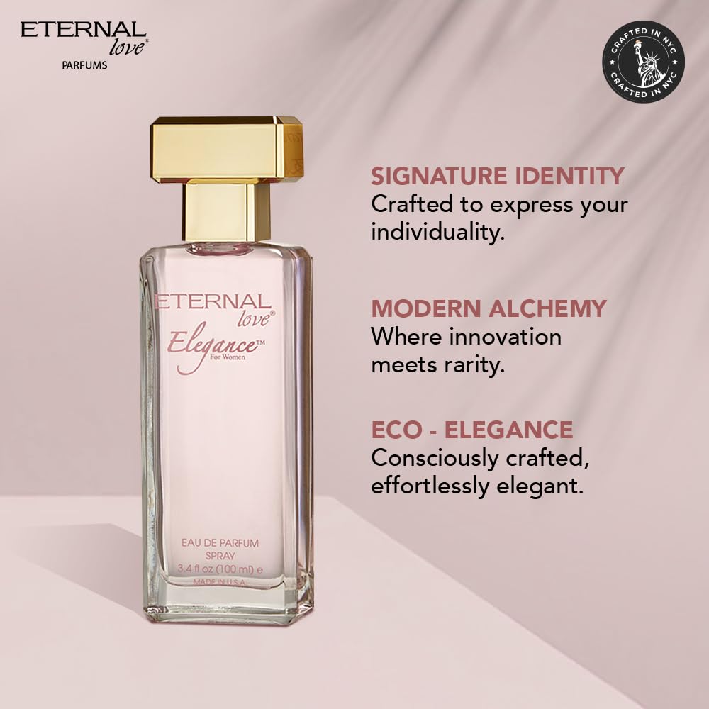 Eternal Love for Women - Long Lasting Eau de Parfum Spray - Premium Floral Fragrance with Peach & Sandalwood - Soft Feminine Scent - 3.4oz