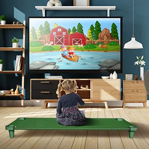 Acrimet Toddler Cot Bed for Kids, Travel, Day Care, 52" x 21" Green, 1 Pack