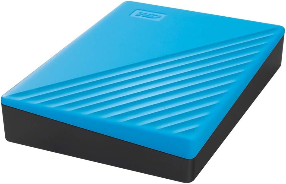 WD 4TB My Passport, Portable External Hard Drive, Blue, backup software with defense against ransomware, and password protection