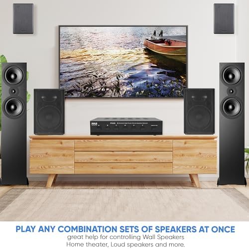 PYLE PSS6 Home 6-Channel High Power Stereo Speaker Selector, Black